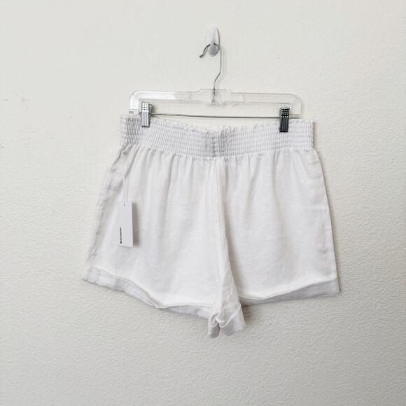 [Reformation] White Mila 100% Linen Pull-On Elastic Waist Shorts NWT Size XL - Picture 4 of 12